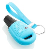 TBU car Saab Capa Silicone Chave do carro - Capa protetora - Tampa remota FOB - Azul claro