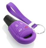 TBU car TBU car Autoschlüssel Hülle kompatibel mit Saab 4 Tasten - Schutzhülle aus Silikon - Auto Schlüsselhülle Cover in Violett