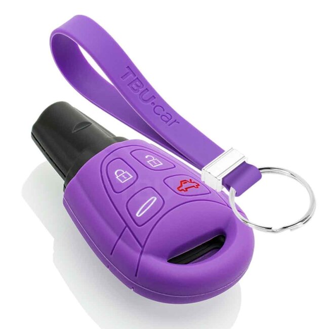 Capa para chave do carro compatível com Saab - Capa Protetora de Chave Remota de Silicone - Tampa Remota FOB - Roxo