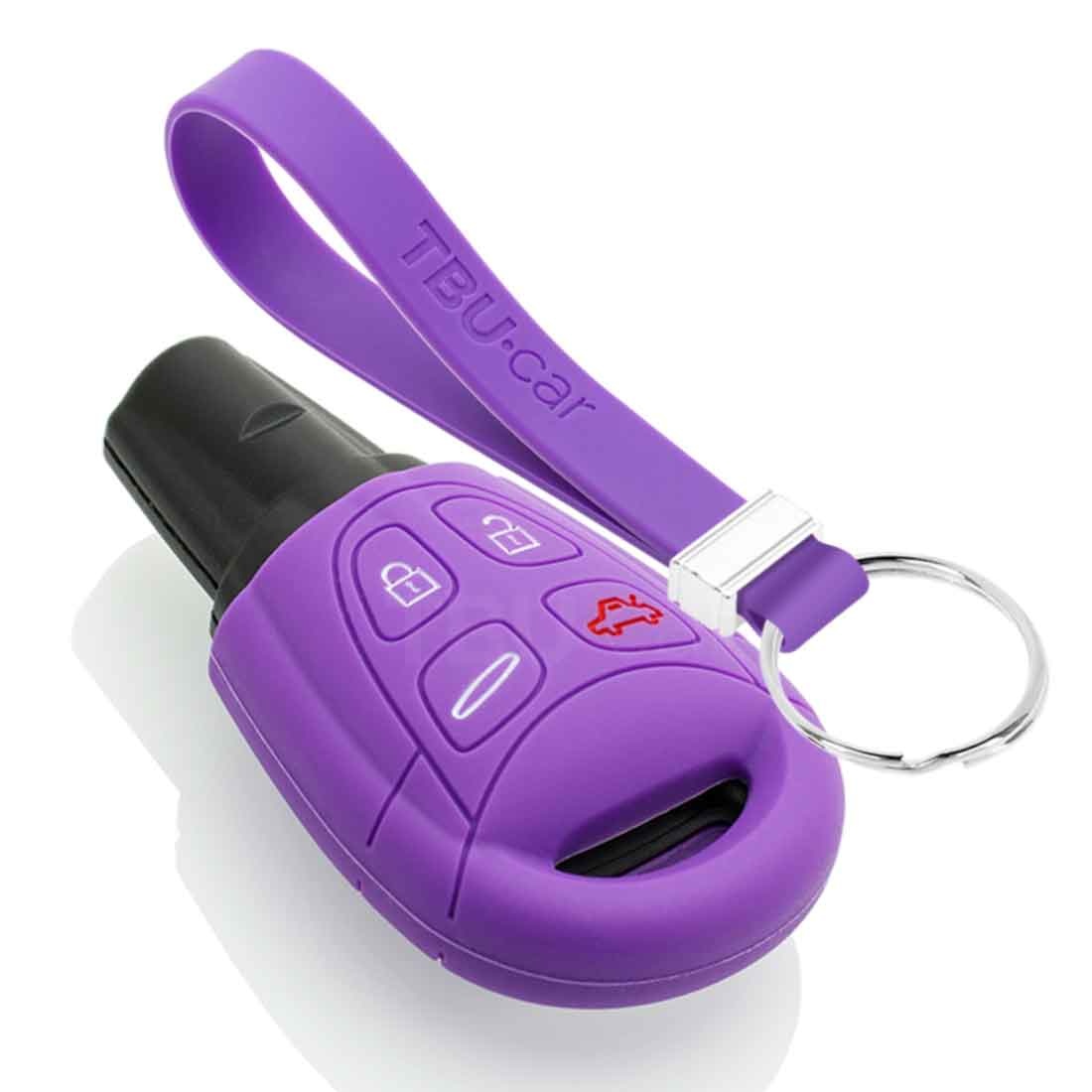 TBU car TBU car Housse de Protection clé compatible avec Saab - Coque Cover Housse étui en Silicone - Violet