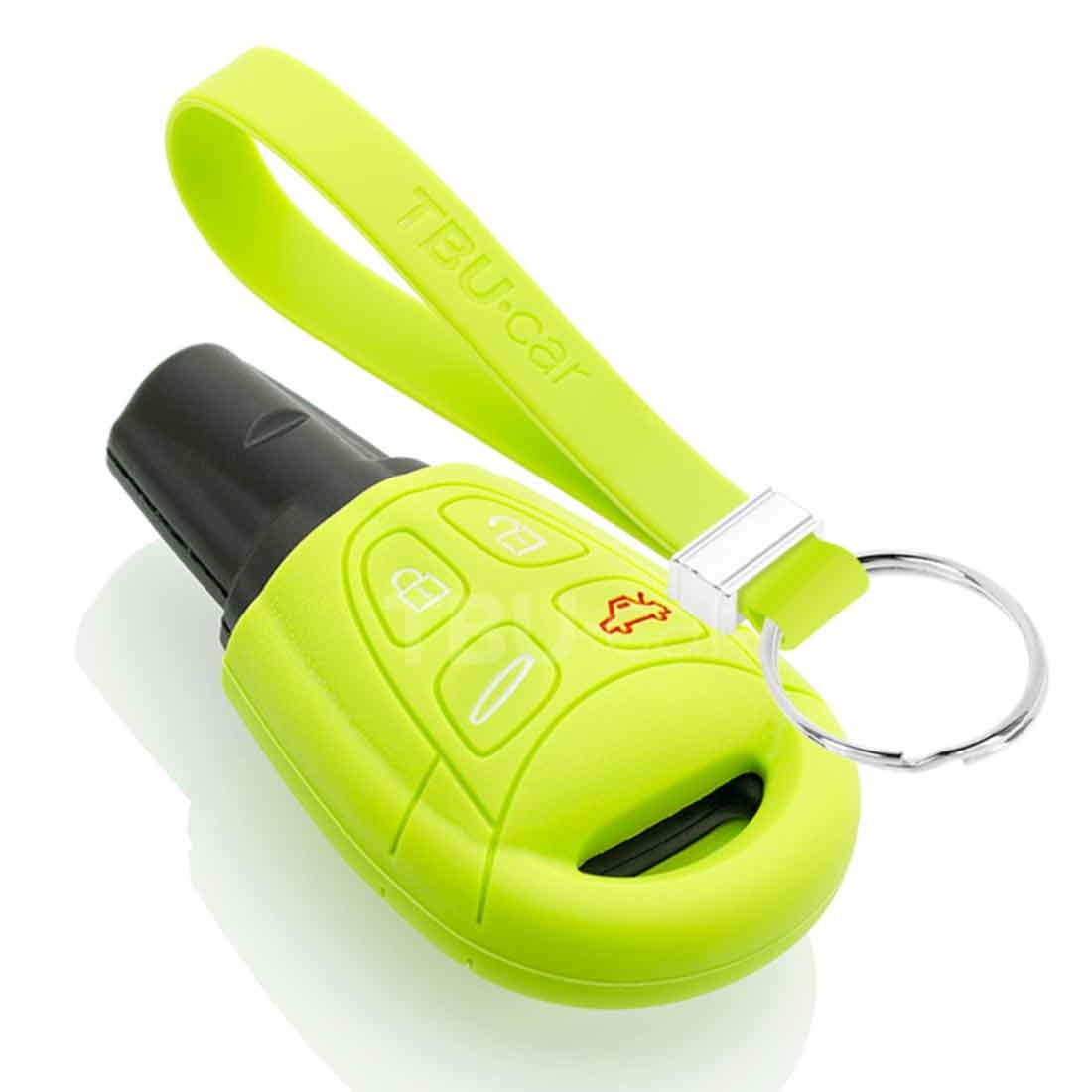 TBU car Saab Capa Silicone Chave do carro - Capa protetora - Tampa remota FOB - Verde lima