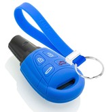 TBU car TBU car Autoschlüssel Hülle kompatibel mit Saab 4 Tasten - Schutzhülle aus Silikon - Auto Schlüsselhülle Cover in Blau