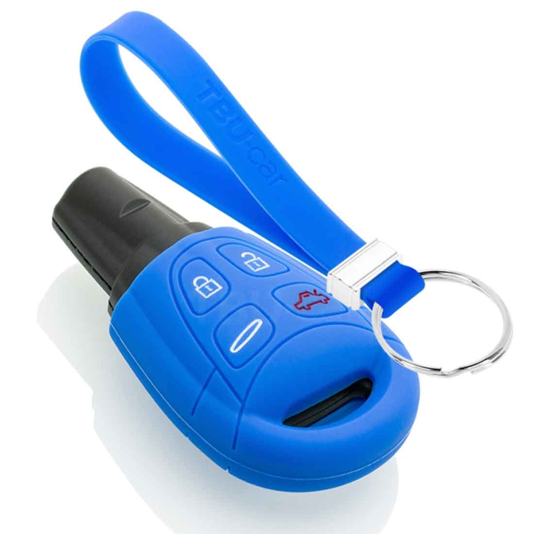 TBU car Saab Capa Silicone Chave do carro - Capa protetora - Tampa remota FOB - Azul