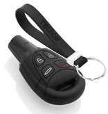 TBU car TBU car Car key cover compatible with Saab - Silicone Protective Remote Key Shell - FOB Case Cover - Black