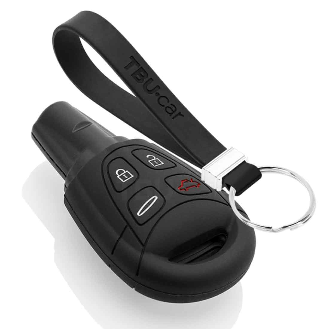 TBU car TBU car Autoschlüssel Hülle kompatibel mit Saab 4 Tasten - Schutzhülle aus Silikon - Auto Schlüsselhülle Cover in Schwarz