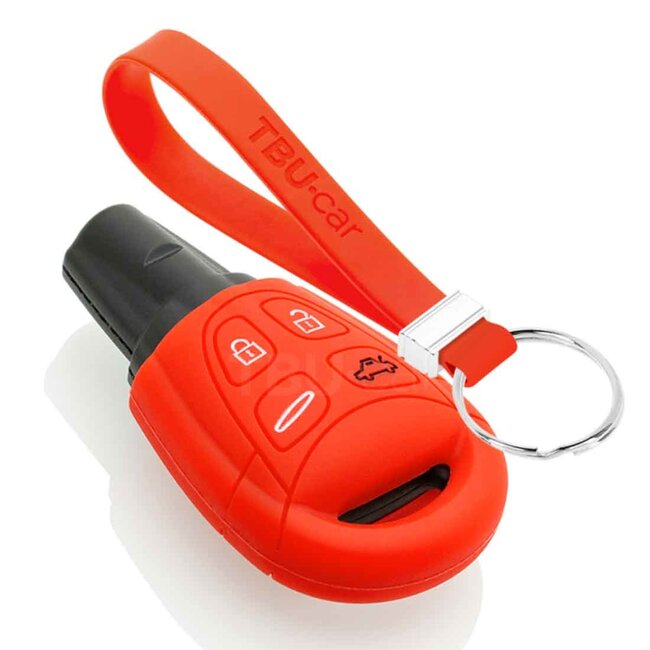 Capa para chave do carro compatível com Saab - Capa Protetora de Chave Remota de Silicone - Tampa Remota FOB - Vermelho
