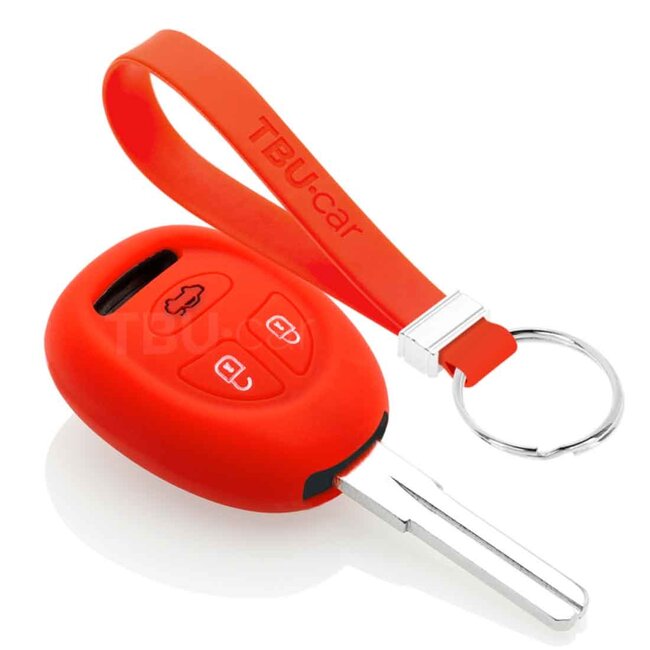 Capa para chave do carro compatível com Saab - Capa Protetora de Chave Remota de Silicone - Tampa Remota FOB - Vermelho