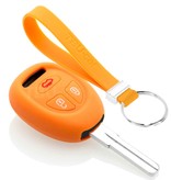 TBU car TBU car Autoschlüssel Hülle kompatibel mit Saab 3 Tasten - Schutzhülle aus Silikon - Auto Schlüsselhülle Cover in Orange