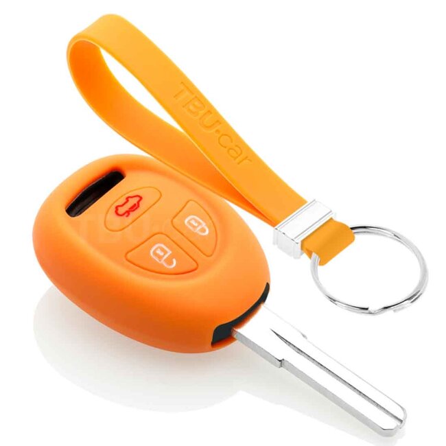 Capa para chave do carro compatível com Saab - Capa Protetora de Chave Remota de Silicone - Tampa Remota FOB - Laranja