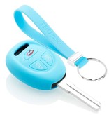 TBU car TBU car Car key cover compatible with Saab - Silicone Protective Remote Key Shell - FOB Case Cover - Light Blue