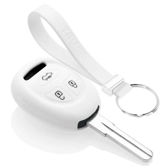 Capa para chave do carro compatível com Saab - Capa Protetora de Chave Remota de Silicone - Tampa Remota FOB - Branco
