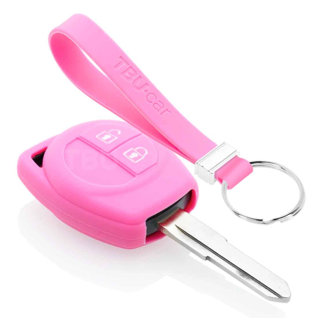 TBU car TBU car Car key cover compatible with Suzuki - Silicone Protective Remote Key Shell - FOB Case Cover - Pink