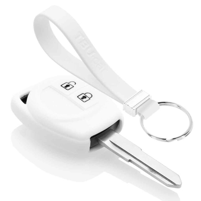 Capa para chave do carro compatível com Suzuki - Capa Protetora de Chave Remota de Silicone - Tampa Remota FOB - Branco