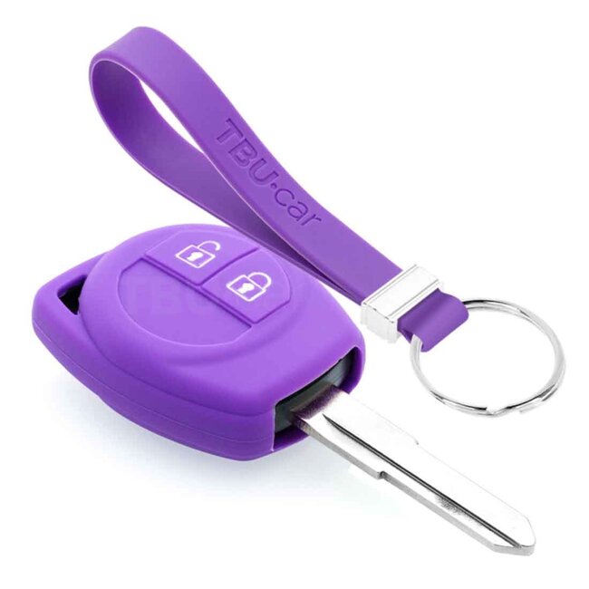 TBU car Autoschlüssel Hülle kompatibel mit Suzuki 2 Tasten - Schutzhülle aus Silikon - Auto Schlüsselhülle Cover in Violett