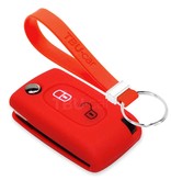 TBU car TBU car Funda Carcasa llave compatible con Citroën - Funda de Silicona - Cover de Llave Coche - Rojo