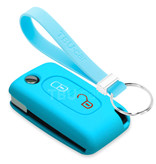 TBU car TBU car Funda Carcasa llave compatible con Citroën - Funda de Silicona - Cover de Llave Coche - Azul claro