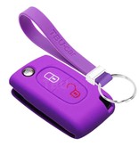 TBU car Peugeot Capa Silicone Chave do carro - Capa protetora - Tampa remota FOB - Roxo