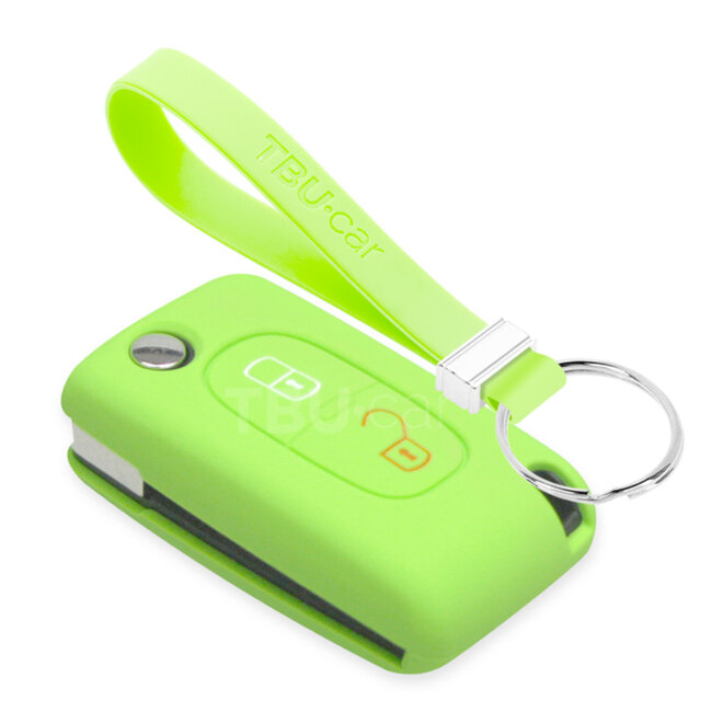 Autoschlüssel Hülle kompatibel mit Peugeot 2 Tasten - Schutzhülle aus Silikon - Auto Schlüsselhülle Cover in Im Dunkeln leuchten