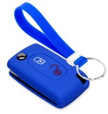 TBU car TBU car Car key cover compatible with Peugeot - Silicone Protective Remote Key Shell - FOB Case Cover - Blue