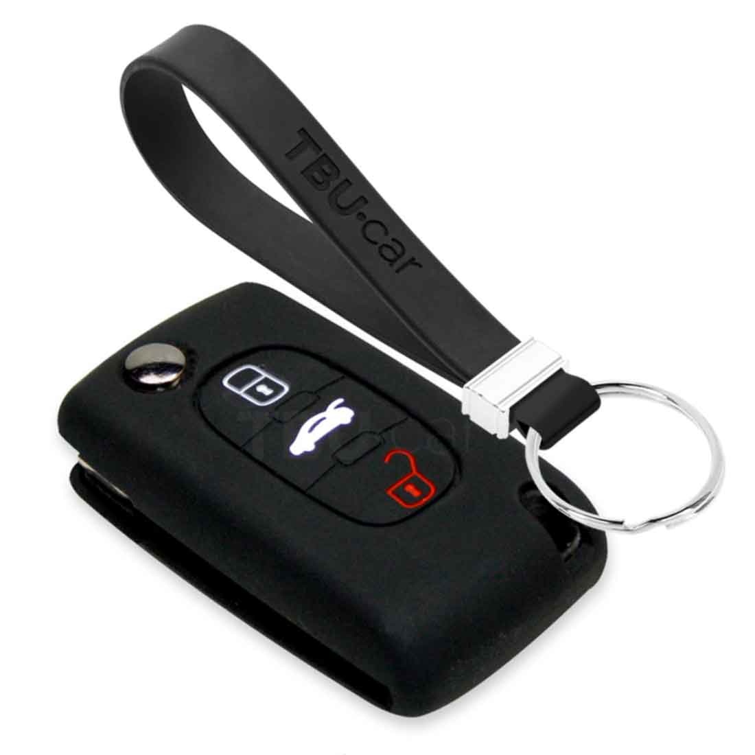 TBU car TBU car Car key cover compatible with Citroën - Silicone Protective Remote Key Shell - FOB Case Cover - Black