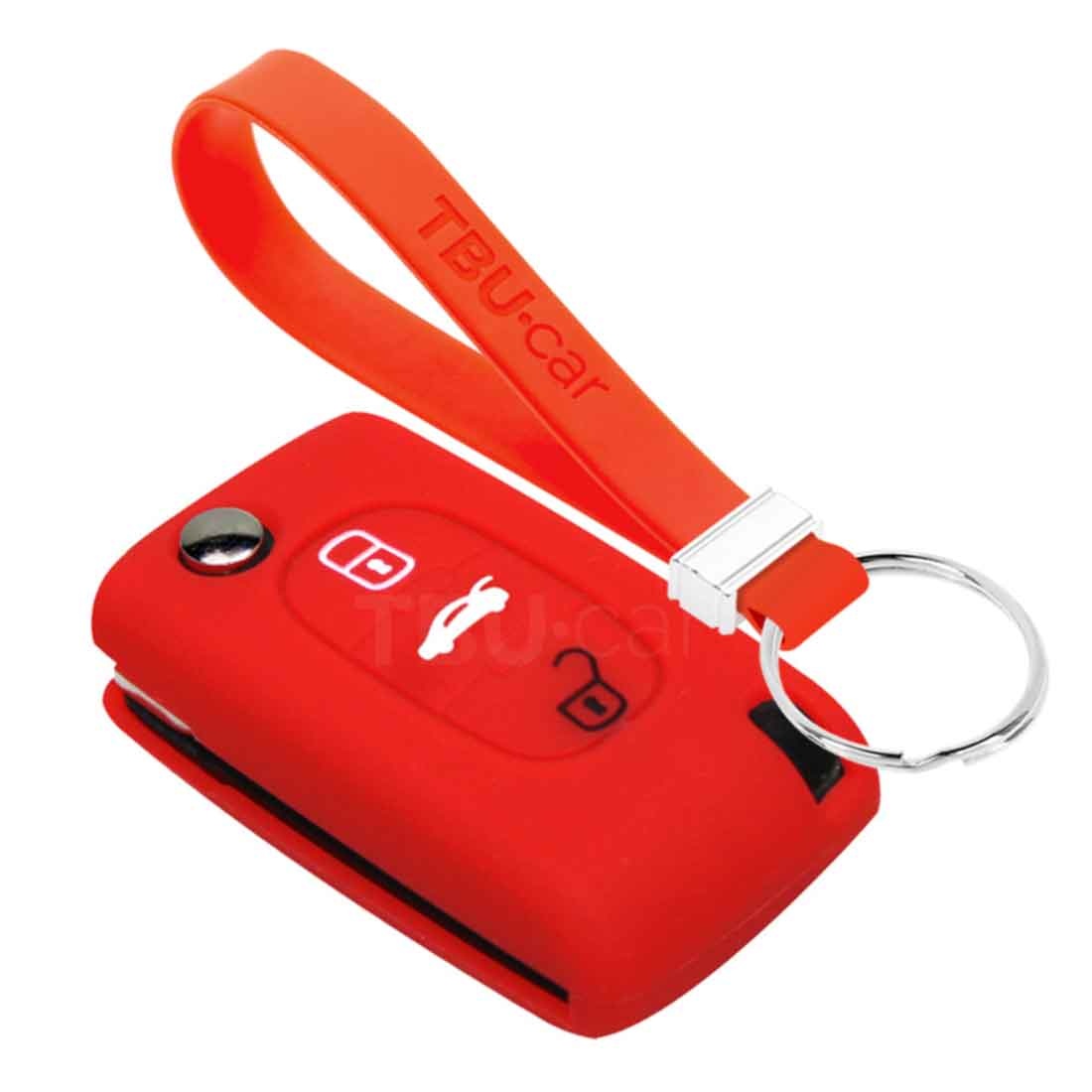 TBU car TBU car Funda Carcasa llave compatible con Citroën - Funda de Silicona - Cover de Llave Coche - Rojo