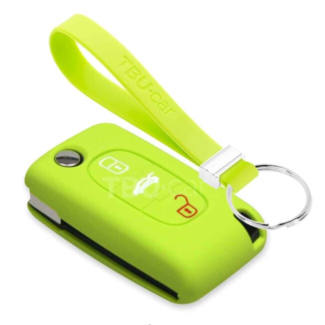 Funda Carcasa llave compatible con Citroën - Funda de Silicona - Cover de Llave Coche - Verde lima