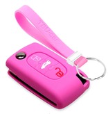 TBU car TBU car Housse de Protection clé compatible avec Fiat - Coque Cover Housse étui en Silicone - Rose