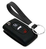 TBU car TBU car Autoschlüssel Hülle kompatibel mit Fiat 3 Tasten - Schutzhülle aus Silikon - Auto Schlüsselhülle Cover in Schwarz