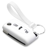 TBU car TBU car Sleutel cover compatibel met Fiat - Silicone sleutelhoesje - beschermhoesje autosleutel - Wit