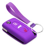 TBU car TBU car Autoschlüssel Hülle kompatibel mit Fiat 3 Tasten - Schutzhülle aus Silikon - Auto Schlüsselhülle Cover in Violett