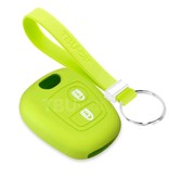 TBU car TBU car Car key cover compatible with Citroën - Silicone Protective Remote Key Shell - FOB Case Cover - Lime green