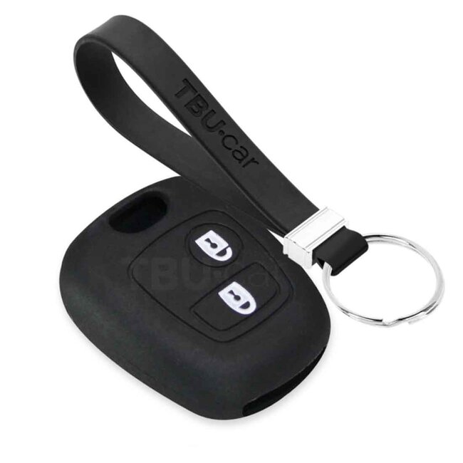 Capa para chave do carro compatível com Peugeot - Capa Protetora de Chave Remota de Silicone - Tampa Remota FOB - Preto