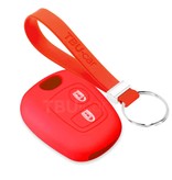 TBU car TBU car Funda Carcasa llave compatible con Peugeot - Funda de Silicona - Cover de Llave Coche - Rojo