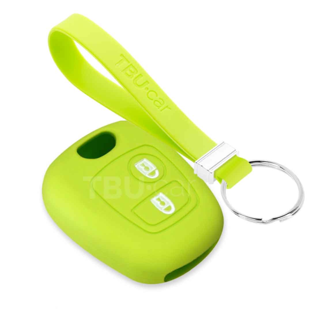 TBU car TBU car Housse de Protection clé compatible avec Peugeot - Coque Cover Housse étui en Silicone - Citron vert