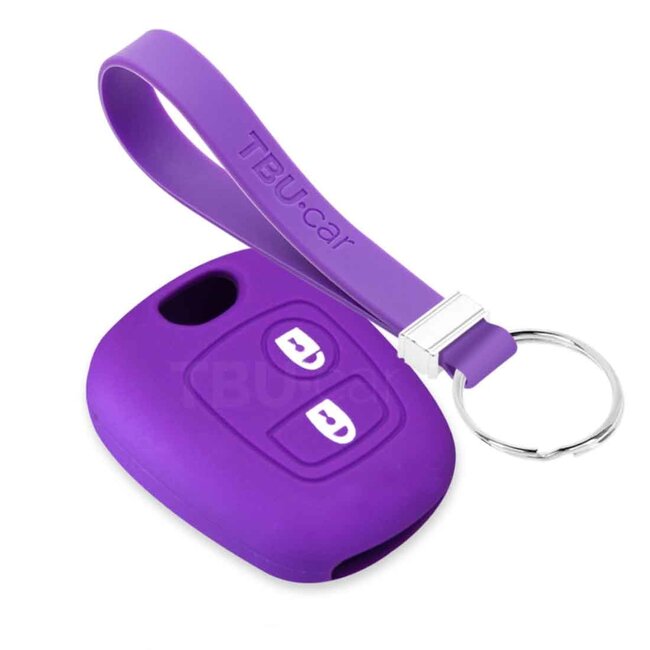 Housse de Protection clé compatible avec Peugeot - Coque Cover Housse étui en Silicone - Violet