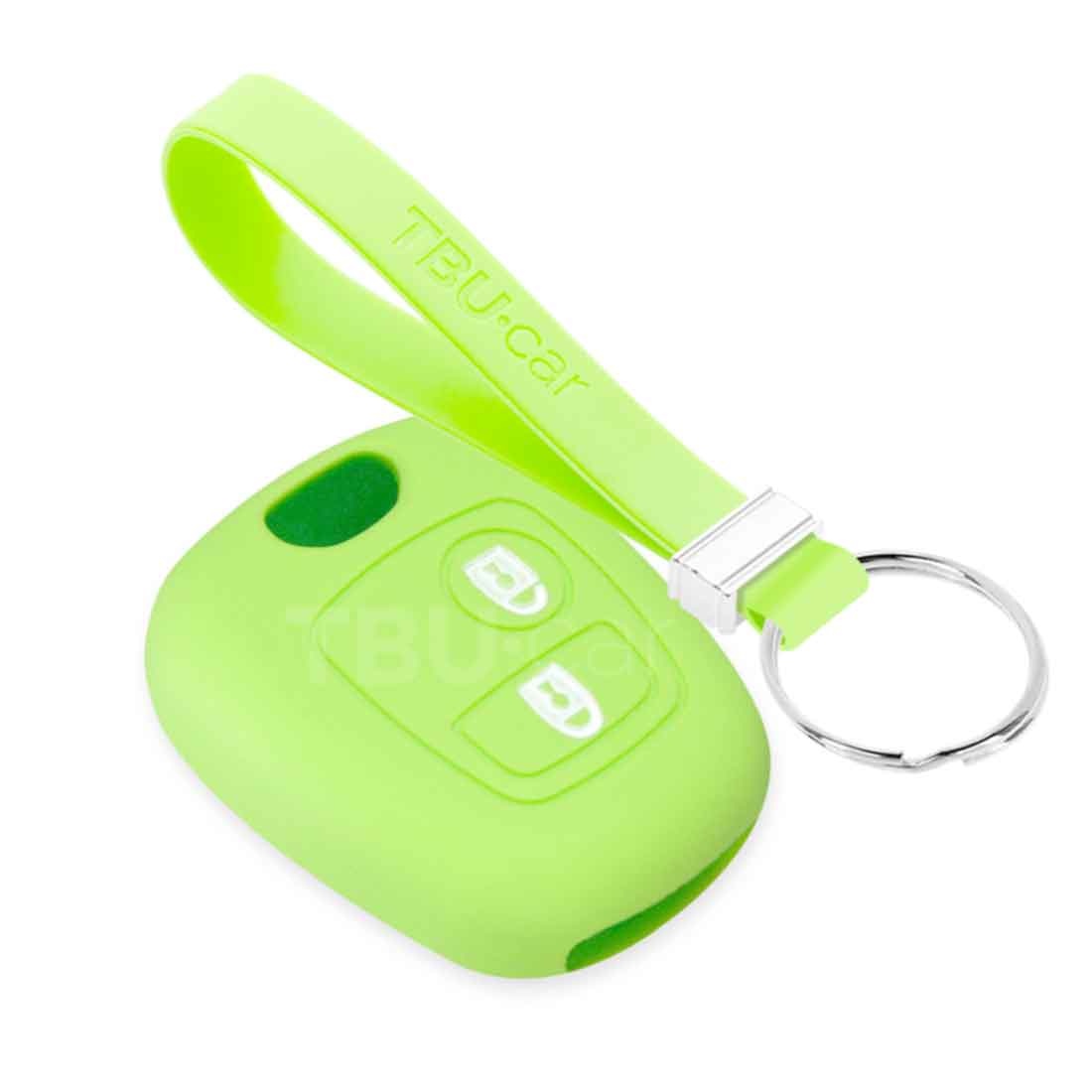 TBU car Peugeot Capa Silicone Chave do carro - Capa protetora - Tampa remota FOB - Fosforescente