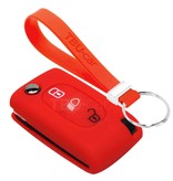 TBU car TBU car Autoschlüssel Hülle kompatibel mit Citroën 3 Tasten (Licht Taste) - Schutzhülle aus Silikon - Auto Schlüsselhülle Cover in Rot