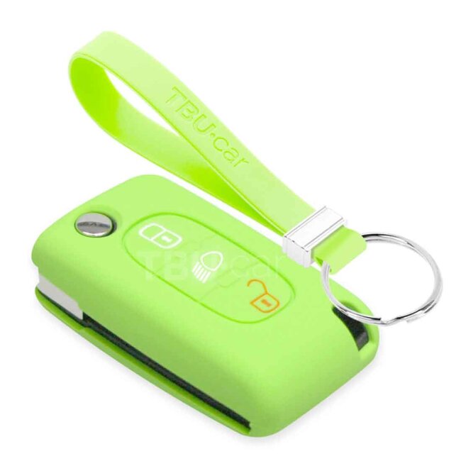 Capa para chave do carro compatível com Citroën - Capa Protetora de Chave Remota de Silicone - Tampa Remota FOB - Fosforescente