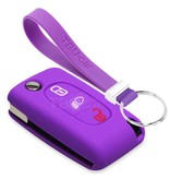 TBU car TBU car Autoschlüssel Hülle kompatibel mit Peugeot 3 Tasten (Licht Taste) - Schutzhülle aus Silikon - Auto Schlüsselhülle Cover in Violett