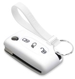 TBU car Peugeot Capa Silicone Chave do carro - Capa protetora - Tampa remota FOB - Branco