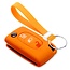 Housse de Protection clé compatible avec Peugeot - Coque Cover Housse étui en Silicone - Orange