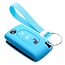 Housse de Protection clé compatible avec Peugeot - Coque Cover Housse étui en Silicone - Bleu clair