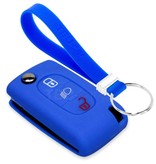 TBU car TBU car Car key cover compatible with Peugeot - Silicone Protective Remote Key Shell - FOB Case Cover - Blue