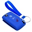 TBU car Autoschlüssel Hülle kompatibel mit Peugeot 3 Tasten (Licht Taste) - Schutzhülle aus Silikon - Auto Schlüsselhülle Cover in Blau