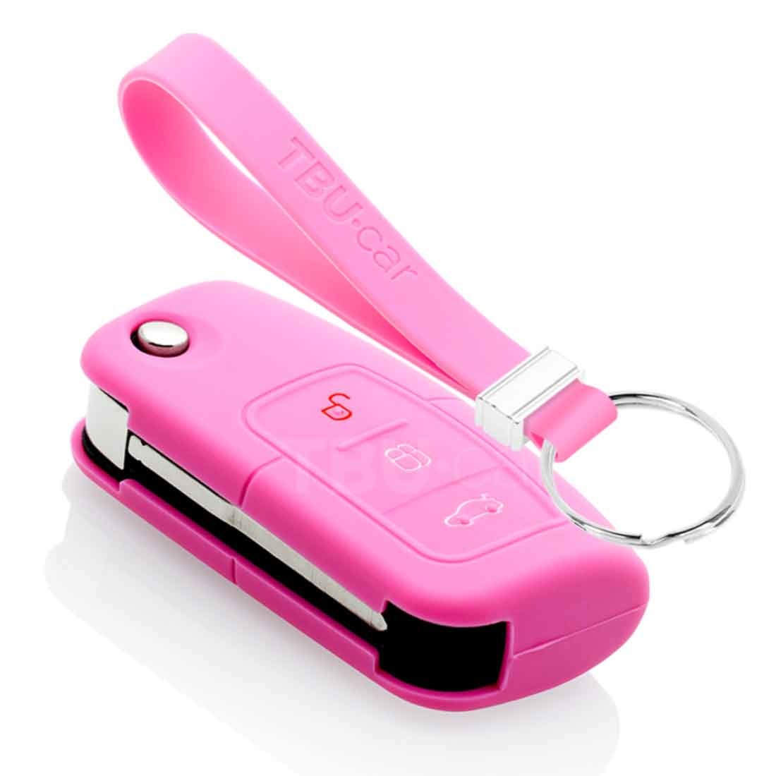 TBU car TBU car Housse de Protection clé compatible avec Ford - Coque Cover Housse étui en Silicone - Rose