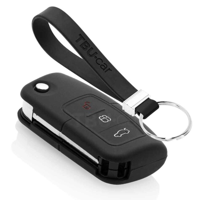 Capa para chave do carro compatível com Ford - Capa Protetora de Chave Remota de Silicone - Tampa Remota FOB - Preto