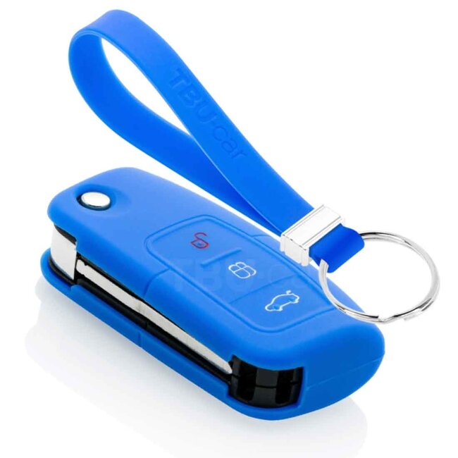 Capa para chave do carro compatível com Ford - Capa Protetora de Chave Remota de Silicone - Tampa Remota FOB - Azul