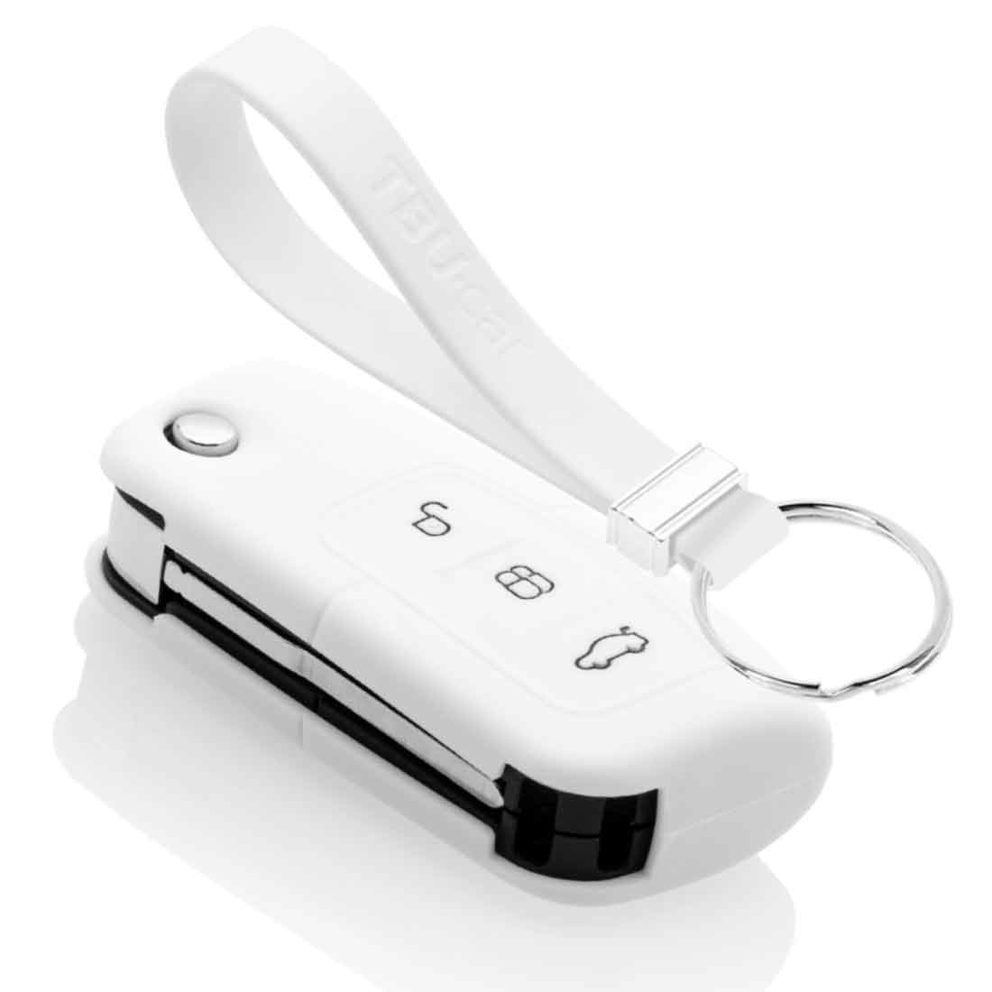 TBU car TBU car Funda Carcasa llave compatible con Ford - Funda de Silicona - Cover de Llave Coche - Blanco