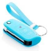 TBU car TBU car Car key cover compatible with Ford - Silicone Protective Remote Key Shell - FOB Case Cover - Light Blue