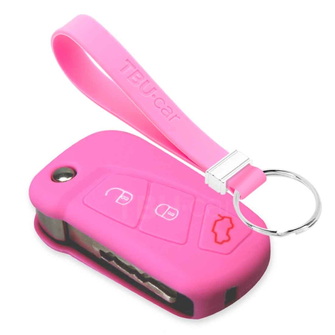 TBU car TBU car Car key cover compatible with Ford - Silicone Protective Remote Key Shell - FOB Case Cover - Pink